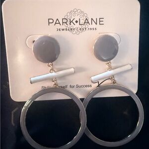 Park Lane Gray and Silver Hoop Earrings